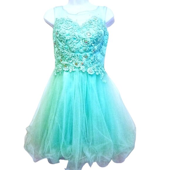 Dancing Queen Dress Size XS Dance Cocktail Party Special Occasion Blue - Picture 5 of 8